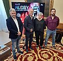 Imagen de la noticia: PRESENTADO EN EL AYUNTAMIENTO DE GIJÓN EL PARTIDO ENTRE LOS BARBARIANS Y EL XV DEL LEÓN