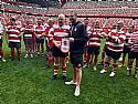 Imagen de la noticia: LOS BARBARIANS Y LOS VETERANOS DEL SPORTING COMPARTIERON ESCENARIO